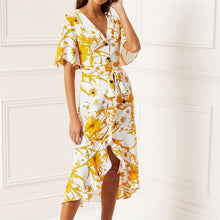 Load image into Gallery viewer, Women Floral Print Beach Dress